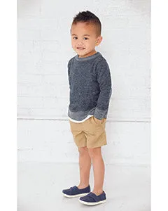 RS3379 Rabbit Skins Toddler Harborside Melange French Terry Crewneck with Elbow Patches