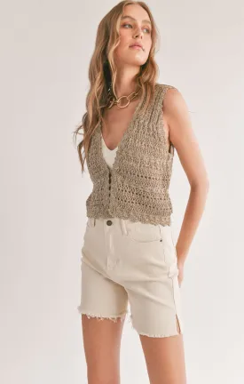 Sadie And Sage Jaz Pointelle Sweater Vest