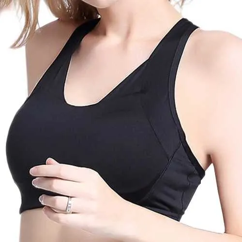 Sexy Cozy Pure Color Back Criss-cross Wireless Full Cup Vest Yoga Sports Bra