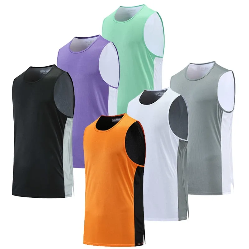 Sleeveless Vest Basketball Football Running Sports Tank Tops Gym Fitness Shirt Plus Size Multi-colored Unisex Clothing