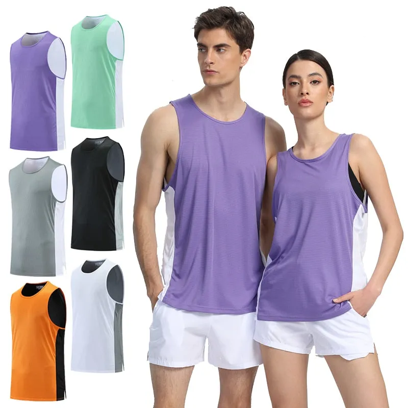 Sleeveless Vest Basketball Football Running Sports Tank Tops Gym Fitness Shirt Plus Size Multi-colored Unisex Clothing