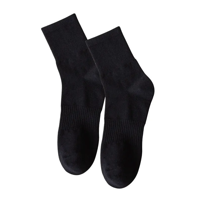 Socks Men's Autumn And Winter Japanese Style Solid Color Middle Socks Cotton Breathable Socks Middle Socks Foot Rubber Retro Men's Socks