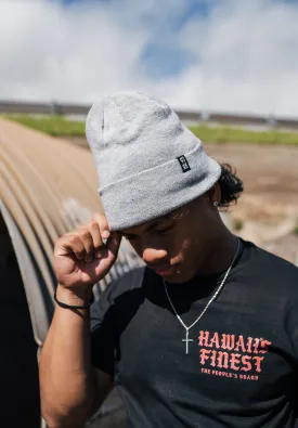 SOFT GRAY SIMPLE LOGO BEANIE