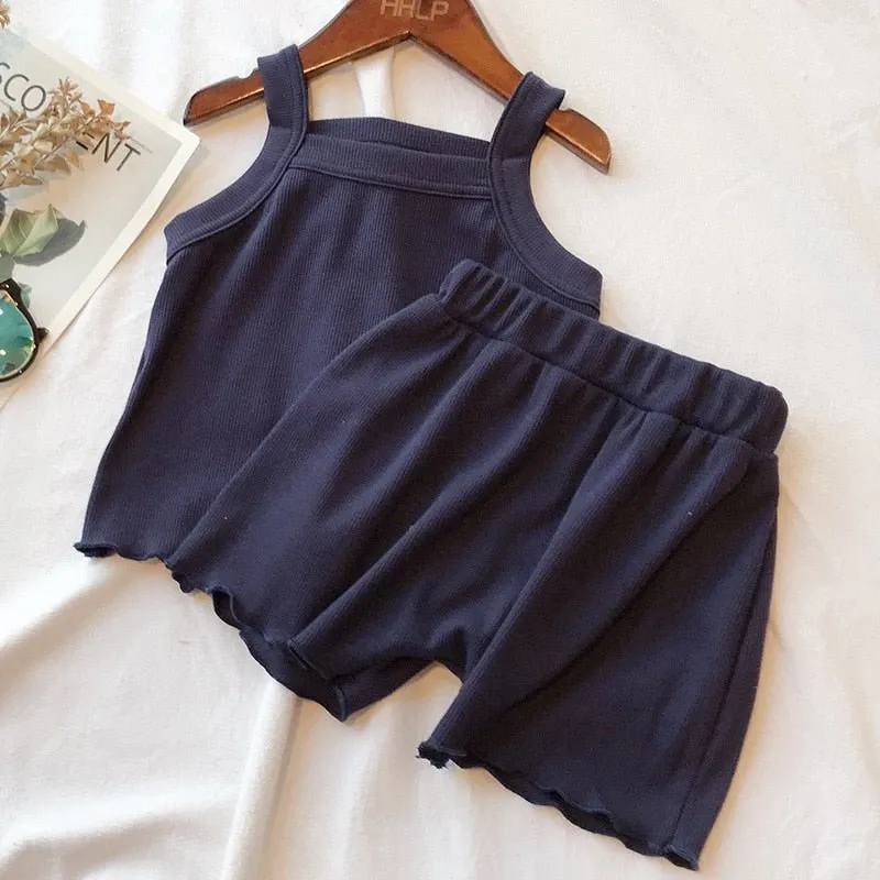 Spaghetti Strap Vest & Flowy Shorts Set