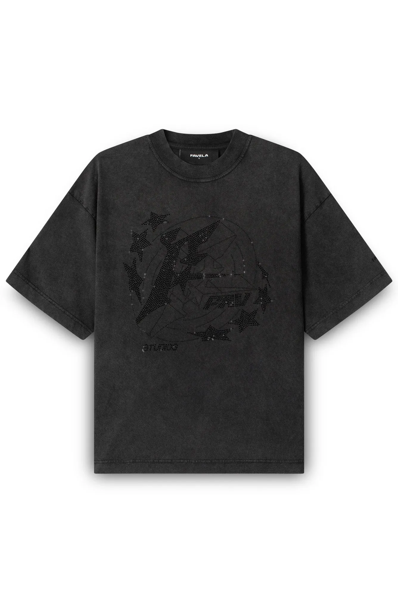 SURROUNDING BLACK WASHED T-SHIRT