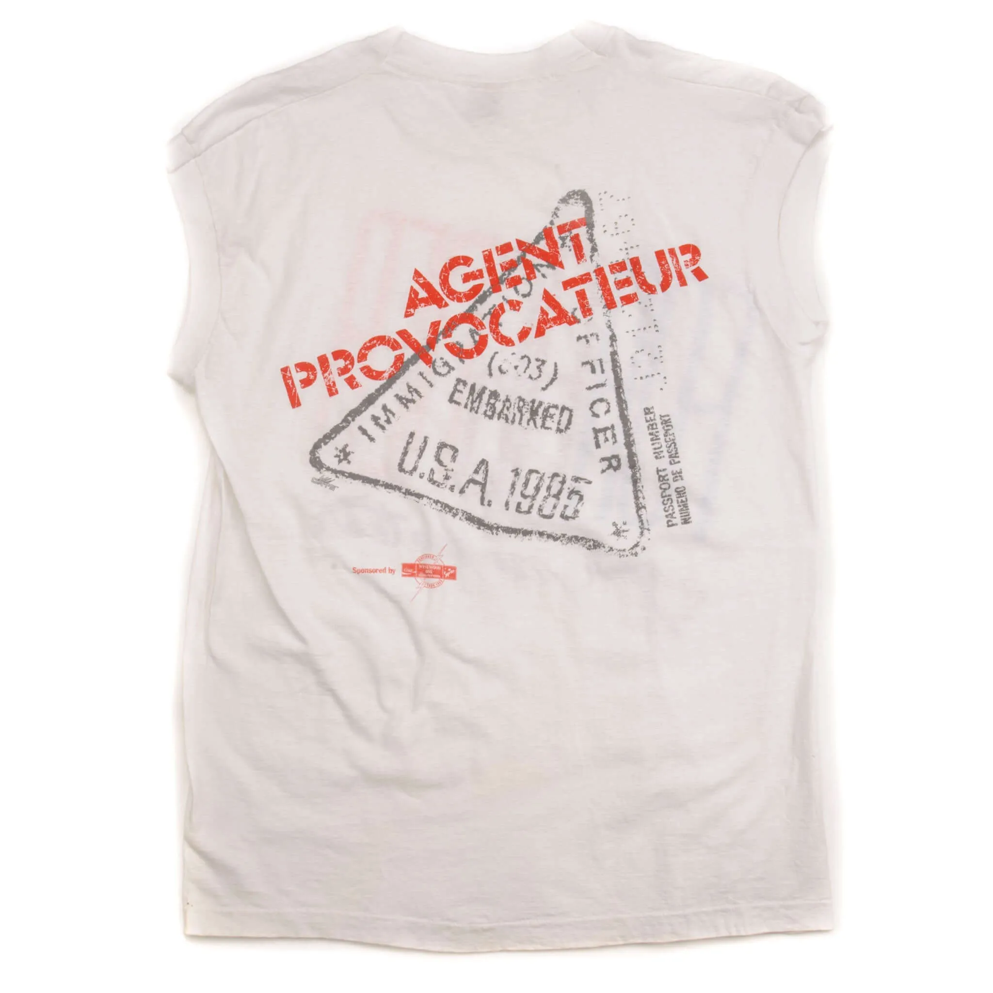 VINTAGE AGENT PROVOCATEUR FOREIGNER USA TOUR TEE SHIRT 1985 MEDIUM MADE IN USA