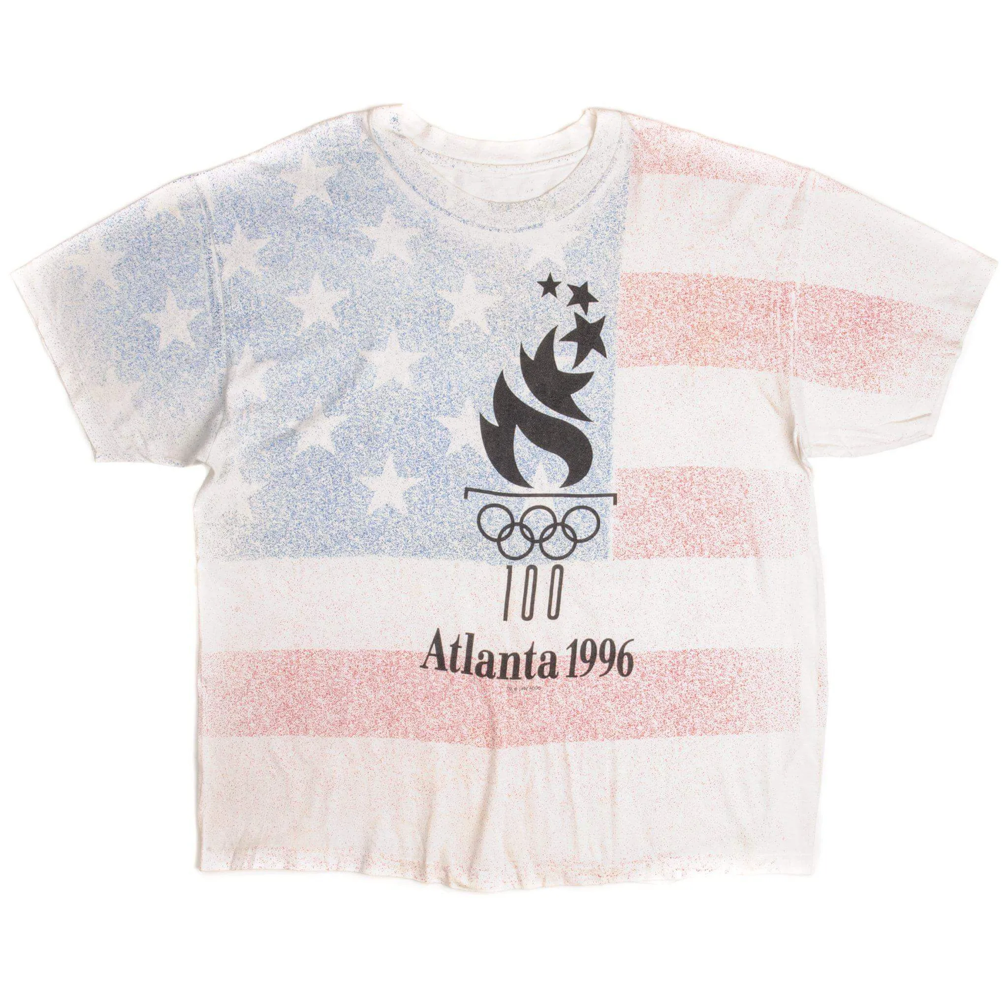 VINTAGE ALL OVER PRINT OLYMPIC GAMES ATLANTA 1996 TEE SHIRT 1992 SIZE XL