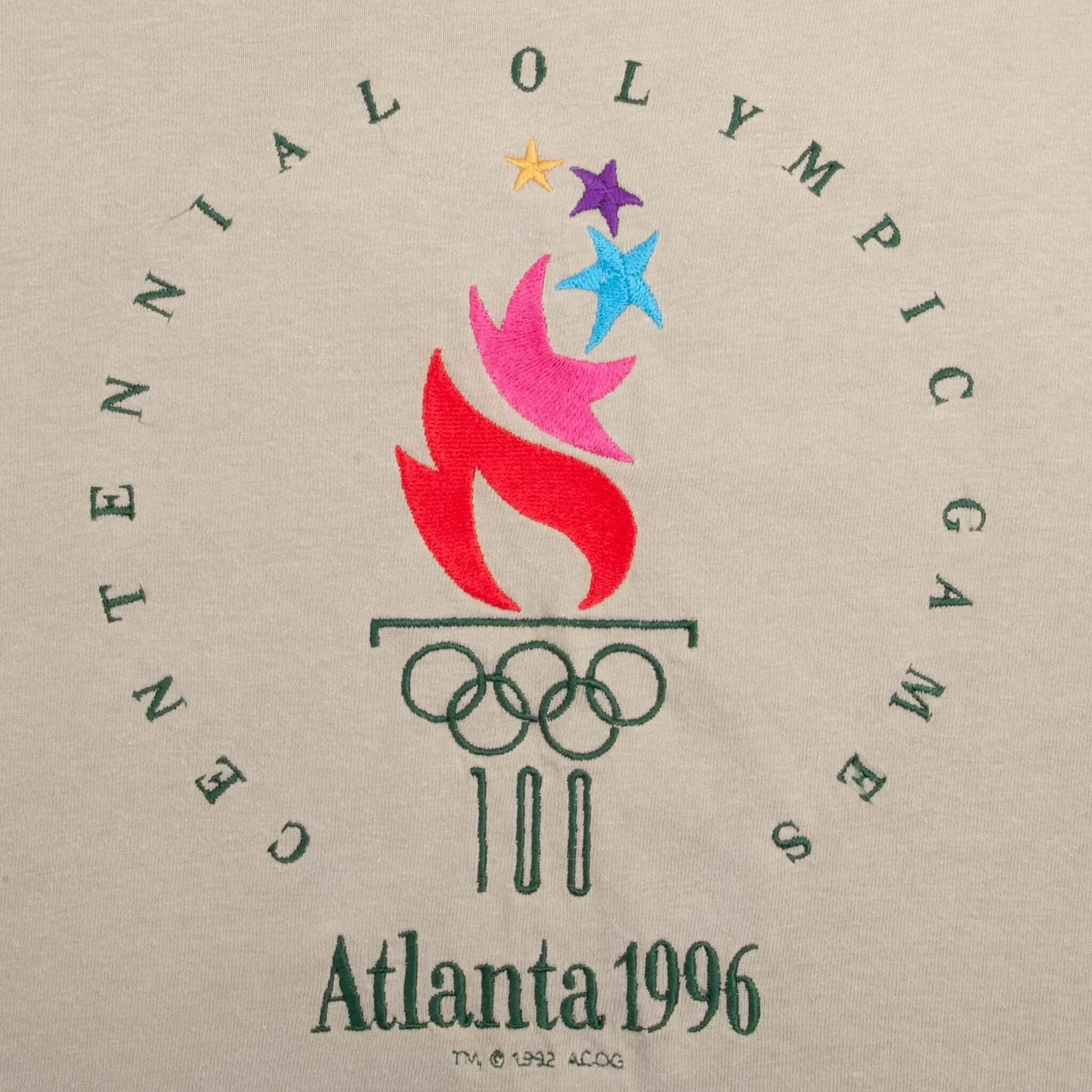 VINTAGE ATLANTA OLYMPIC GAMES 1996 EMBROIDERED TEE SHIRT SIZE XL MADE IN USA