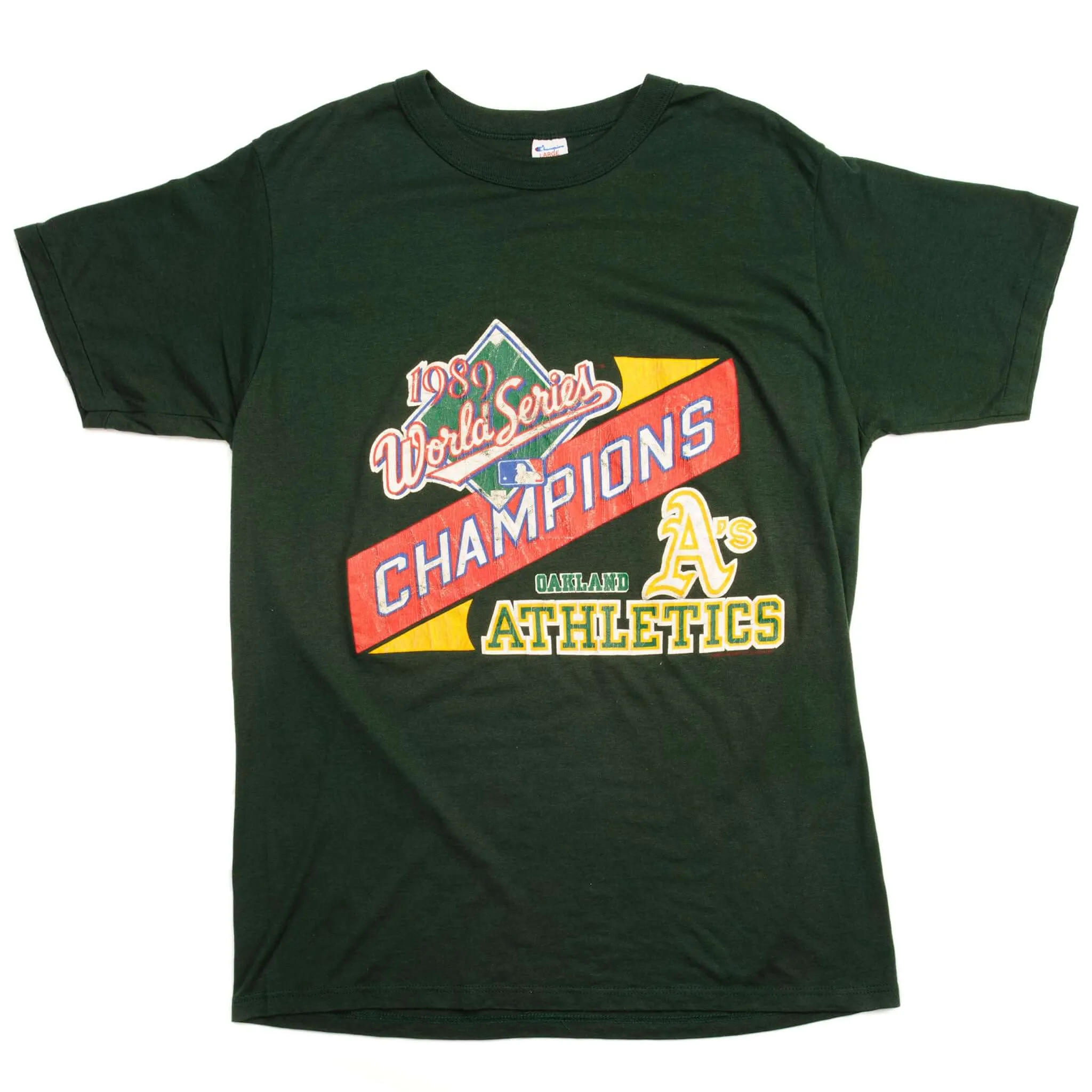 VINTAGE CHAMPION MLB OAKLAND ATHLETICS TEE SHIRT 1989 SIZE MEDIUM MADE IN USA