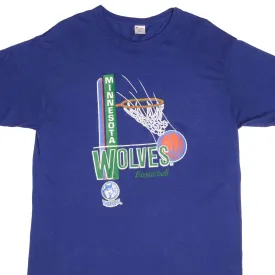 VINTAGE CHAMPION NBA MINNESOTA TIMBERWOLVES TEE SHIRT 1980S XL MADE USA