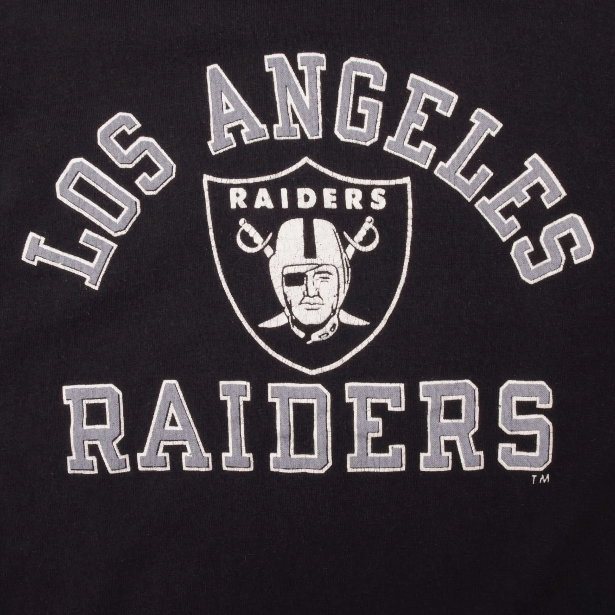 VINTAGE CHAMPION NFL LOS ANGELES RAIDERS 2/3 SLEEVES TEE SHIRT 1980S SMALL USA