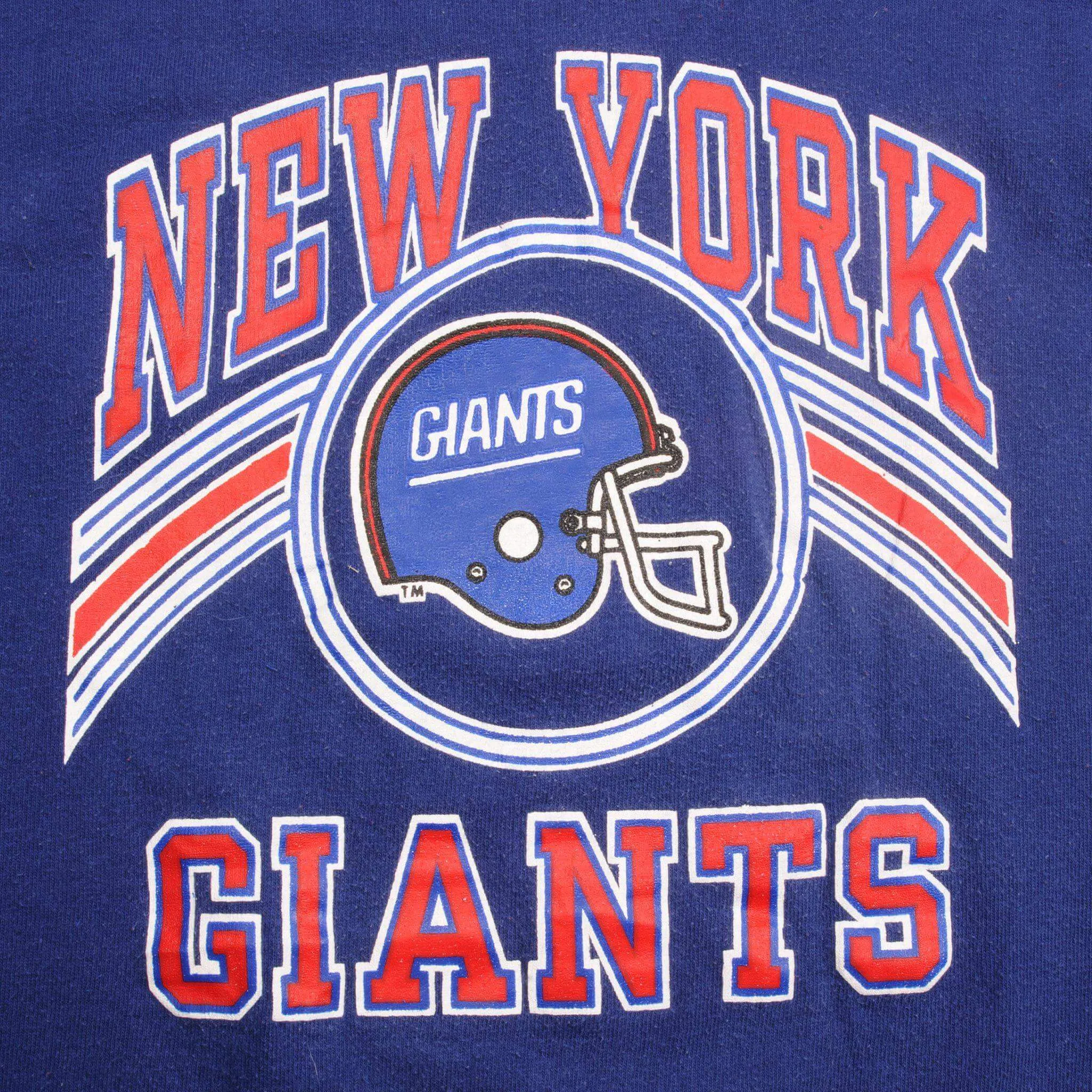 VINTAGE CHAMPION NFL NEW YORK GIANTS RAGLAN TEE SHIRT EARLY 1980S LARGE MADE USA