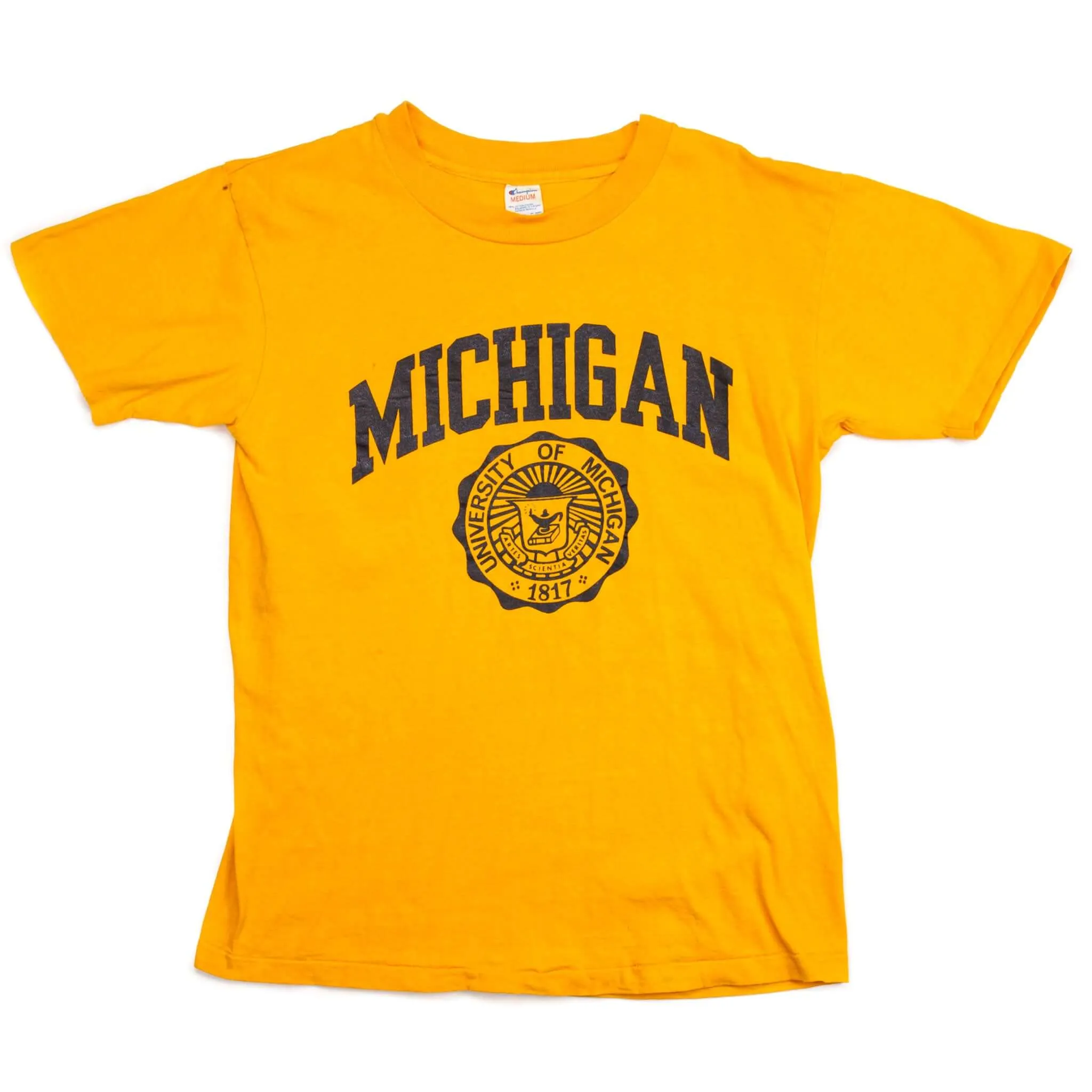 VINTAGE CHAMPION UNIVERSITY OF MICHIGAN TEE SHIRT EARLY 1980S SMALL MADE IN USA