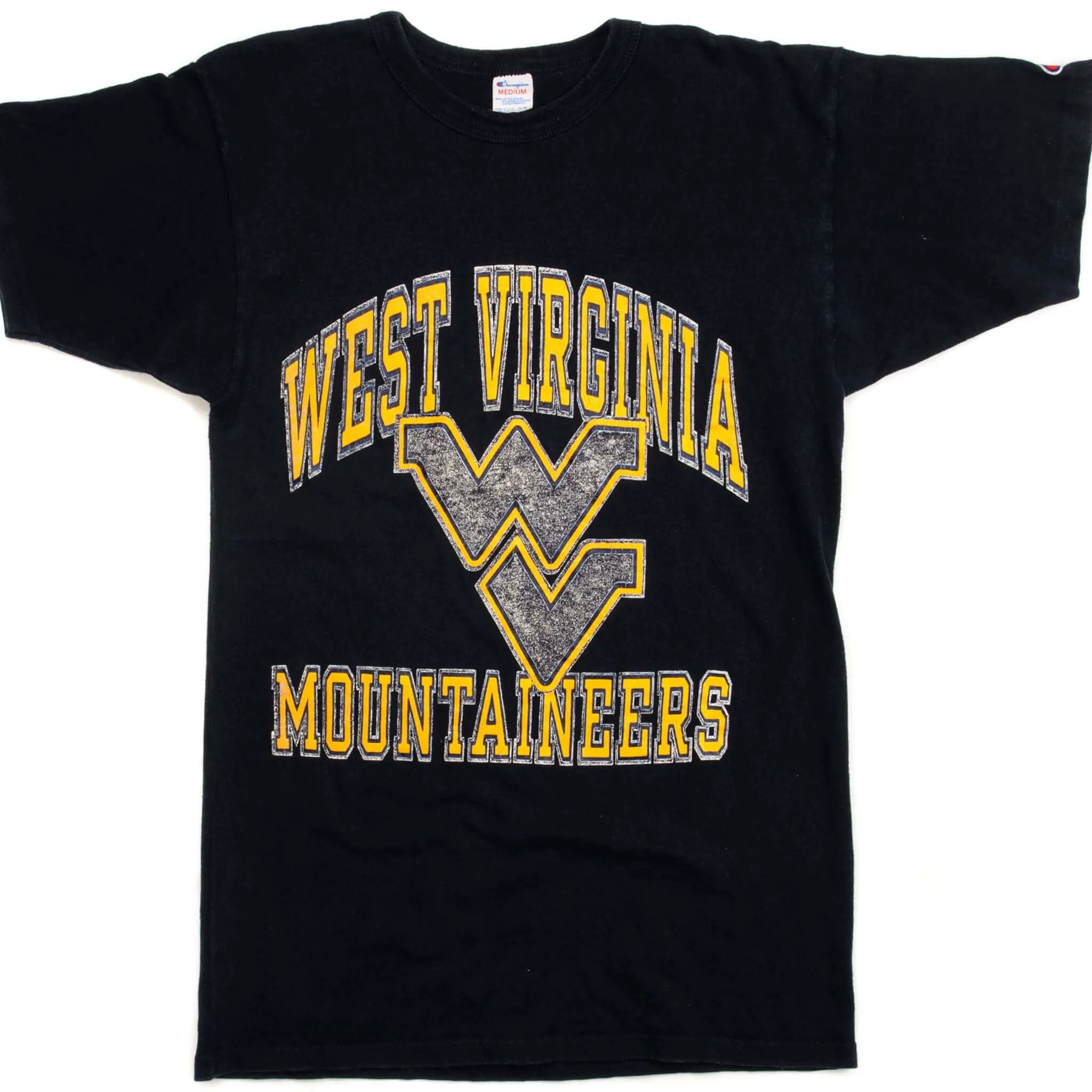 VINTAGE CHAMPION WEST VIRGINIA MOUNTAINEERS TEE SHIRT EARLY 1980S SMALL MADE USA