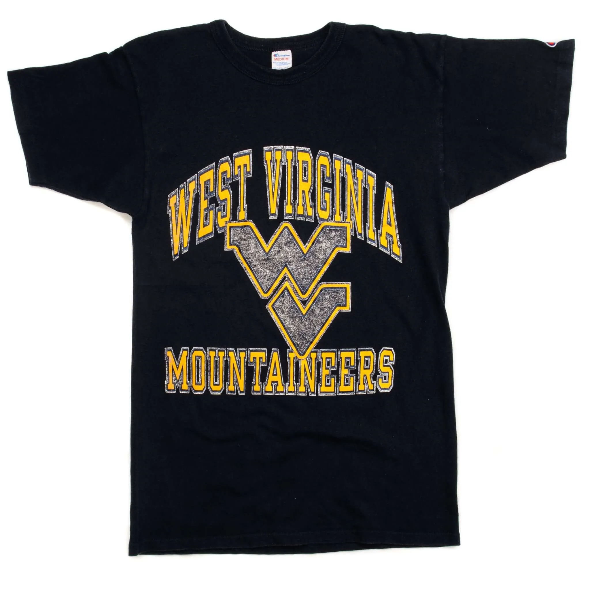 VINTAGE CHAMPION WEST VIRGINIA MOUNTAINEERS TEE SHIRT EARLY 1980S SMALL MADE USA