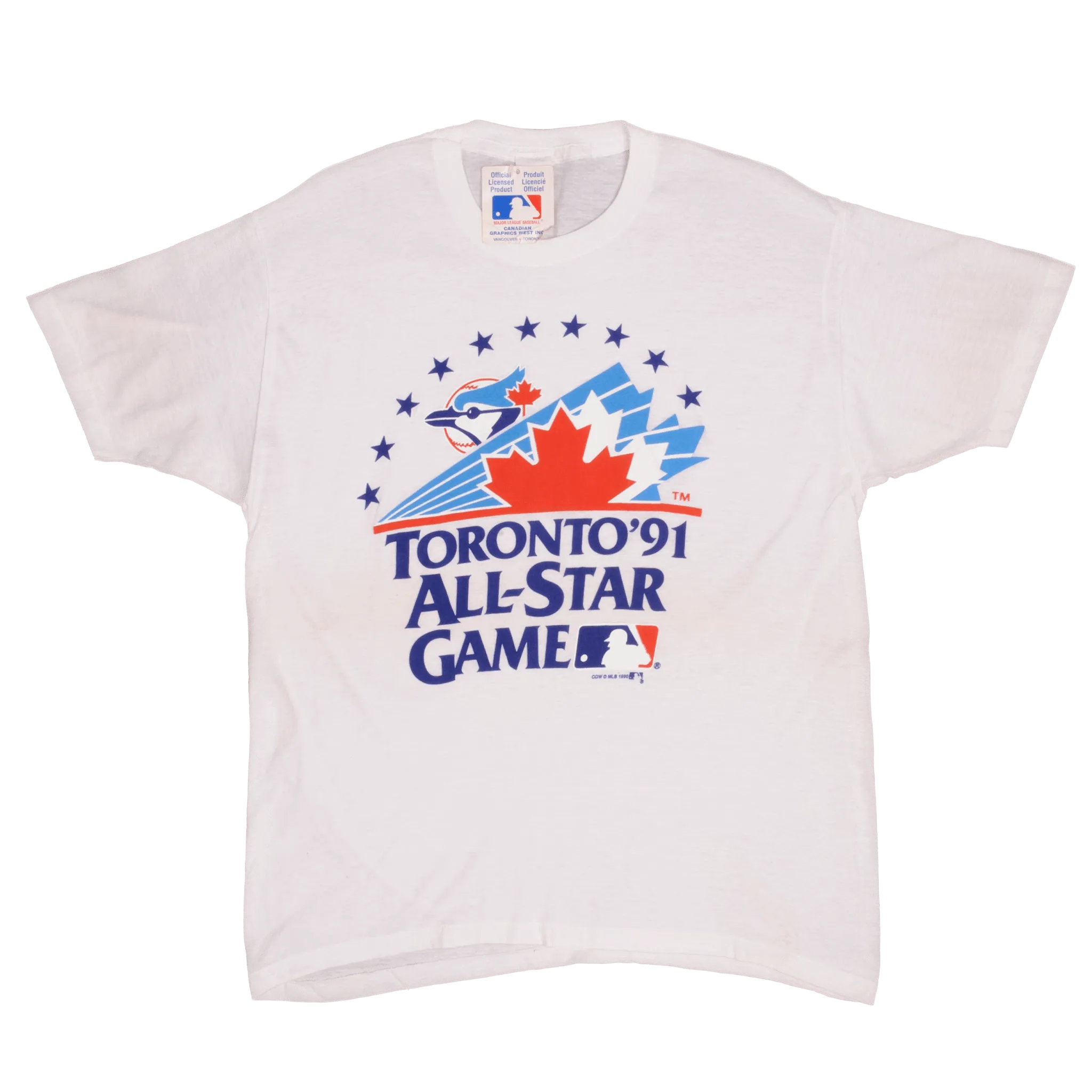 VINTAGE DEADSTOCK MLB TORONTO BLUE JAYS ALL STAR GAME 1990 TEE SHIRT XL