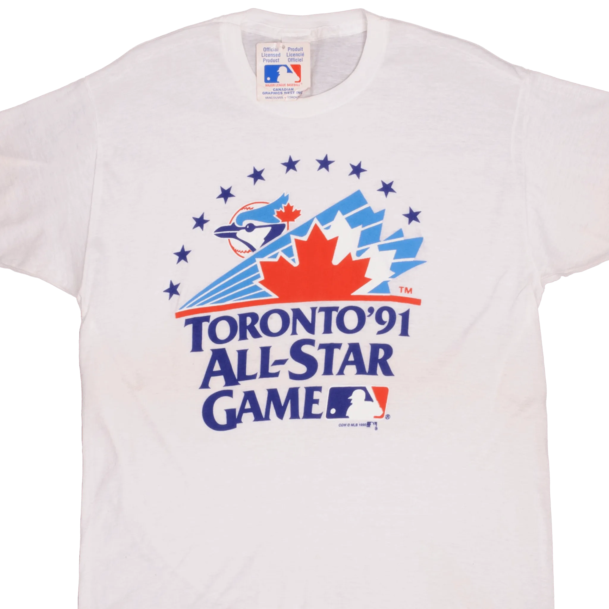 VINTAGE DEADSTOCK MLB TORONTO BLUE JAYS ALL STAR GAME 1990 TEE SHIRT XL