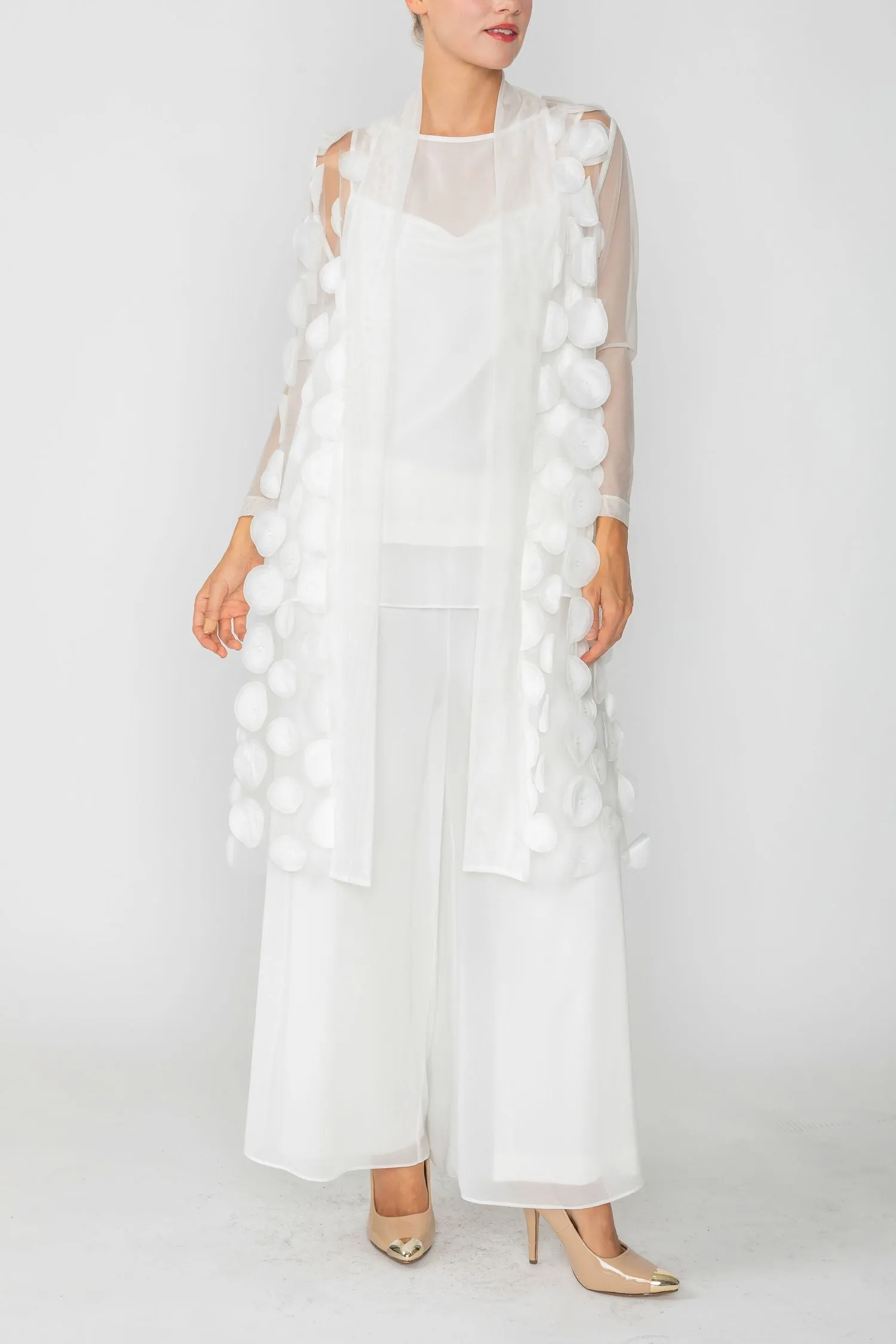 White Mesh Triangle Midi Jacket